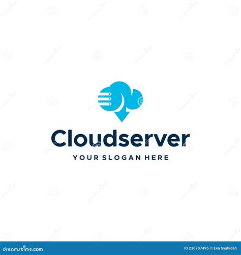 Minimalist Simple CLOUD SERVER Tech Logo Design Stock Vector ...