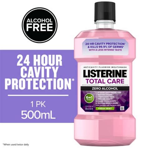 Listerine Total Care Mouthwash Fresh Mint Anticavity Fluoride Oral ...