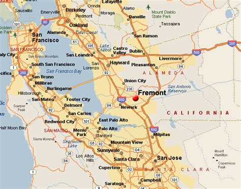 Fremont, California Map