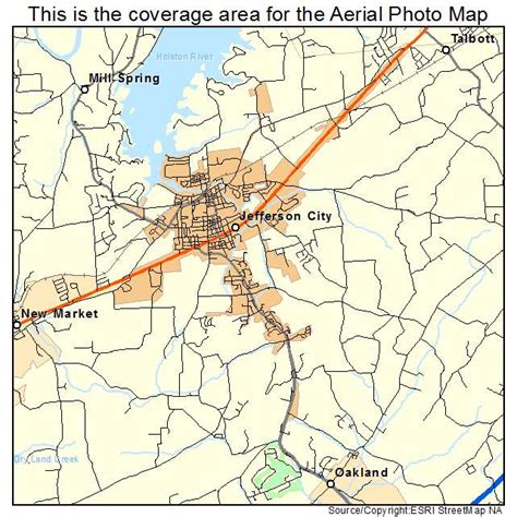 Aerial Photography Map of Jefferson City, TN Tennessee