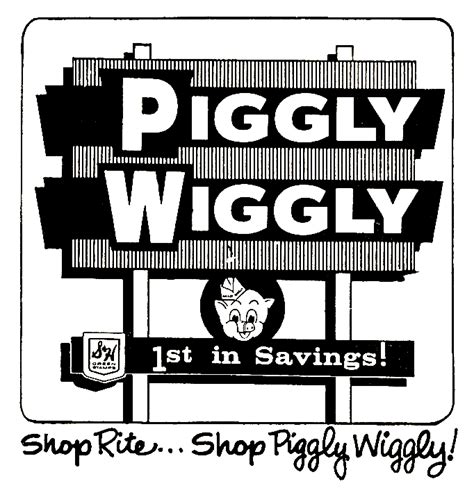 Piggly Wiggly Sign Illustration - December 1970 | Piggly wiggly ...