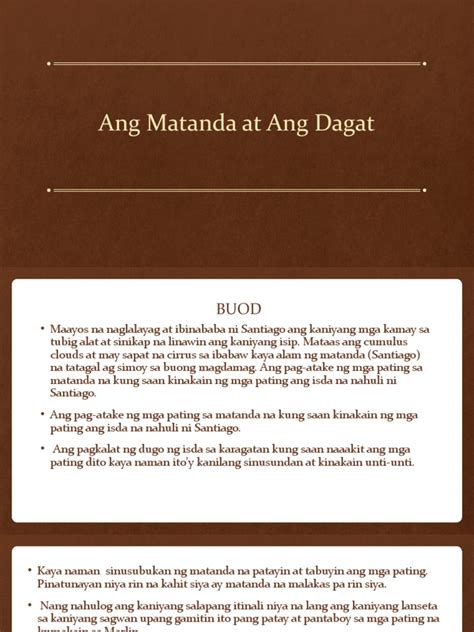 Ang Matanda at Ang Dagat | PDF