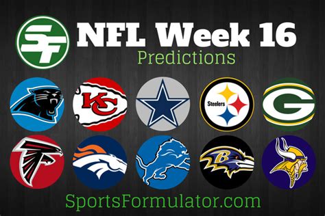 NFL Predictions Week 16 - 2016 - SportsFormulator