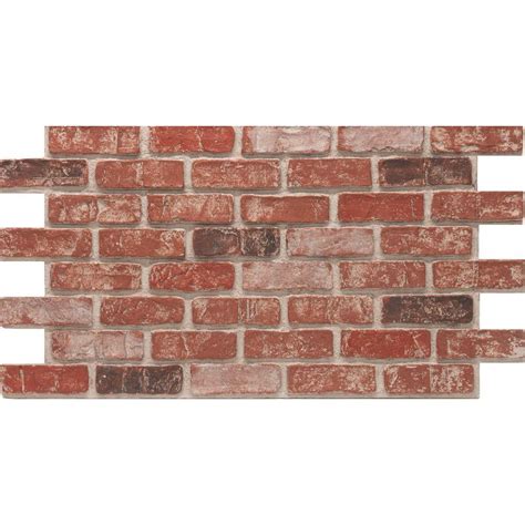 Urestone Old Town 24 in. x 46-3/8 in. Faux Used Brick Panel (4-Pack ...