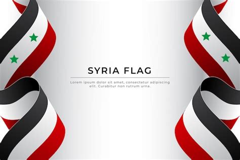 Premium Vector | Syria flag design. Realistic waving ribbon Syrian flag ...