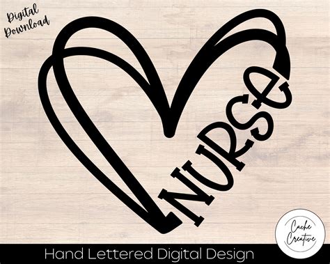 Nurse Heart/love SVG INSTANT DOWNLOAD Dxf Svg Eps Png Jpg - Etsy