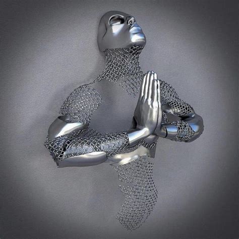 Modern Abstract Stainless Steel Human Body Sculpture Metal Art Wall ...