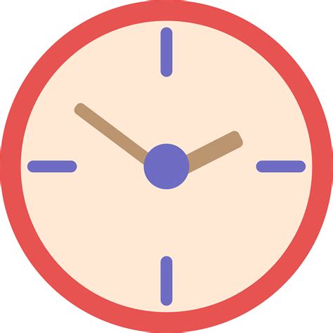 cartoon wall clock icon flat design isolated on white background ...