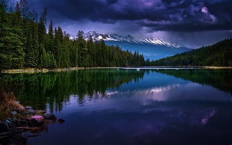 nature, Lake, Sky, Mountain, Canada, Water Wallpapers HD / Desktop and ...