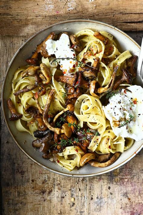 Balsamic Wild Mushroom Pasta - Serving Dumplings