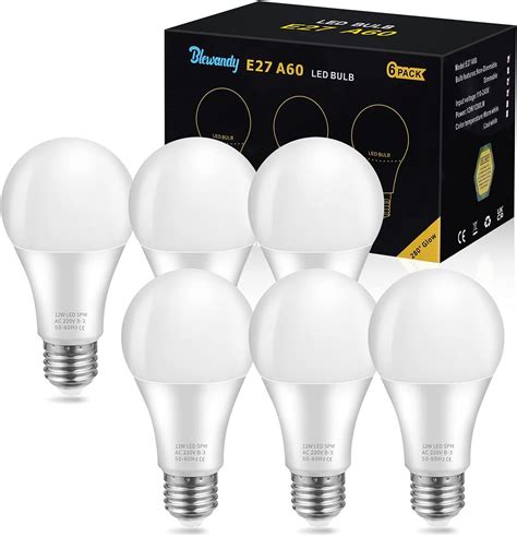 E27 Screw Bulb, 12W E27 LED Bulb Equivalent to 100W Incandescent ...