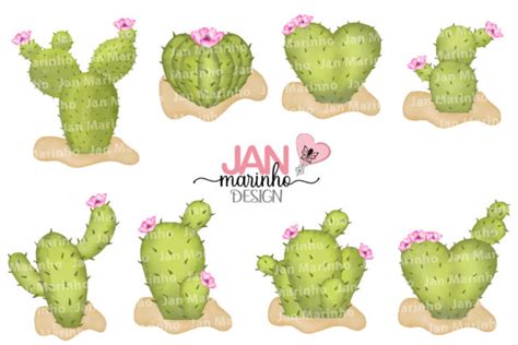 Desert Cactus Watercolor Clipart Graphic by JanMarinhoDesign · Creative ...