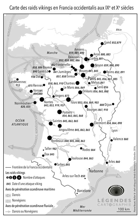 Viking raids in West Francia, 9th century. by... - Maps on the Web