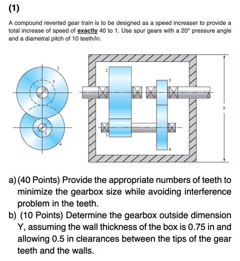 Solved (1) A compound reverted gear train is to be designed | Chegg.com