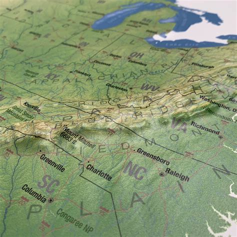 United States 3D Raised Relief Map // Natural - 3D Topographical Maps ...