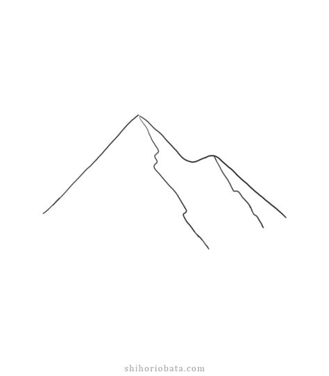 Simple Mountain Drawing Outline