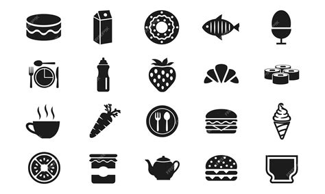 Premium Vector | Set icon food and drink