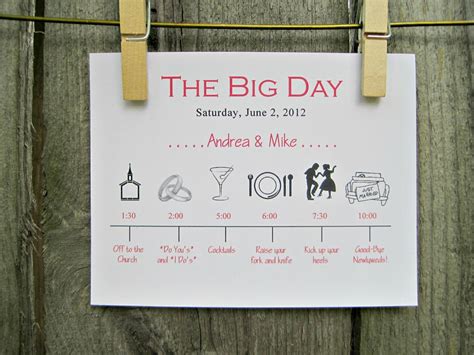 Wedding Day Timeline Clipart