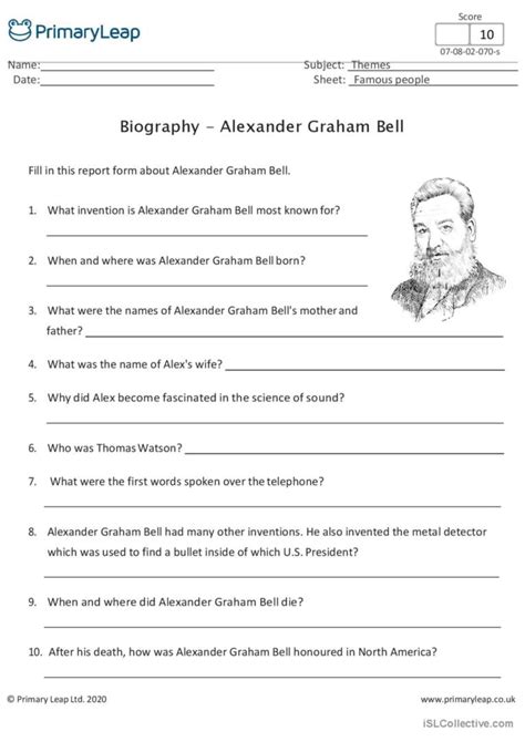 Alexander Graham Bell Biography crea…: Deutsch DAF Arbeitsblätter pdf & doc