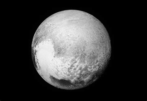 Mapping Pluto’s ‘Broken Heart’ - Pluto in black and white showing ...