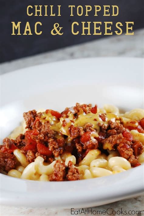 Chili Topped Macaroni and Cheese - Eat at Home