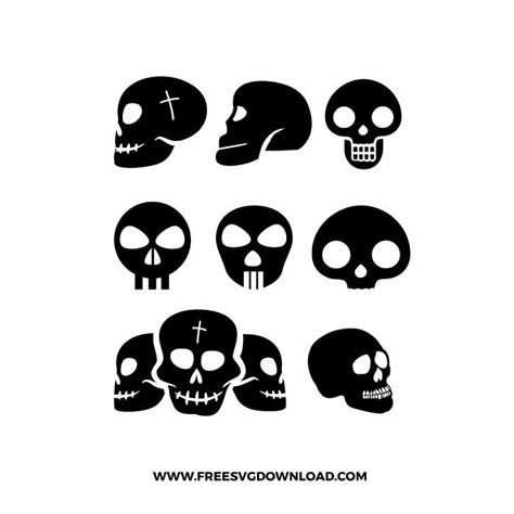 Skull Silhouette SVG & PNG Free Halloween Cut Files