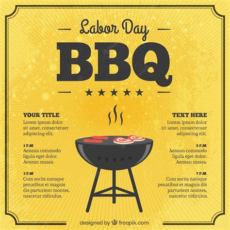 Free Vector | Labor day bbq card