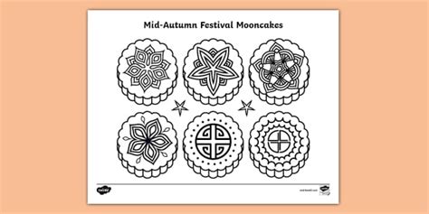 Mid-Autumn Festival Mooncake Mindfulness Coloring - Twinkl