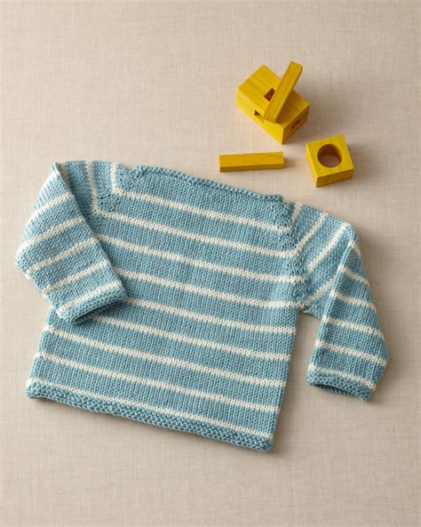 Striped Raglan Baby Pullover Pattern (Knit) – Lion Brand Yarn