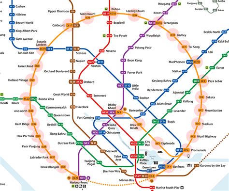 Circle Line map - Singapore MRT