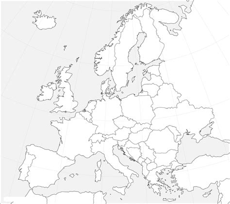 Outline Map of Europe | Printable Blank Map of Europe