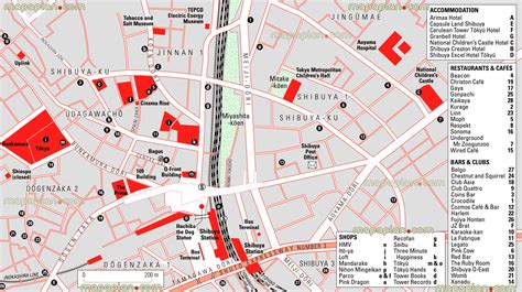 Tokyo top tourist attractions map - Shibuya Crossing map showing ...