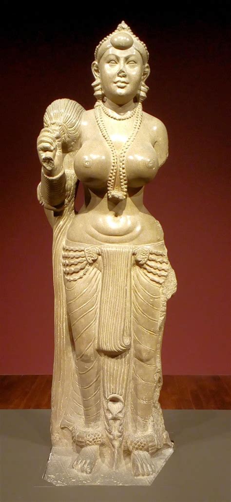 Didarganj Yakshi, 3rd Century BC, made of pink chunar sandstone. One of ...