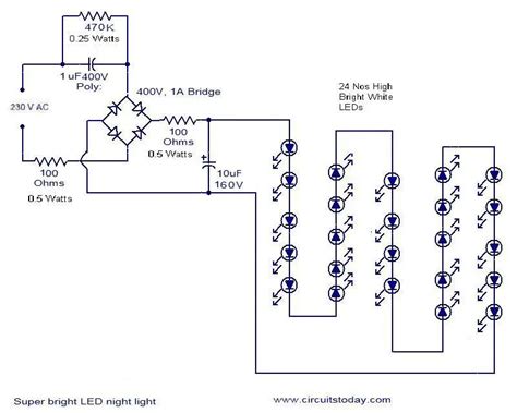 Led Circuit Diagram For 230v