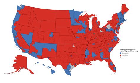 Congressional Districts by current Representative's party as of 2018/06 ...