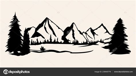 Mountains silhouettes. Mountains vector, Mountains vector of outdoor ...