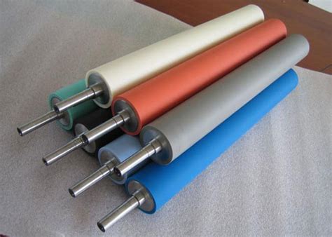 PU / Rubber Coated Conveyor Drive Roller , Anti Static Industrial ...