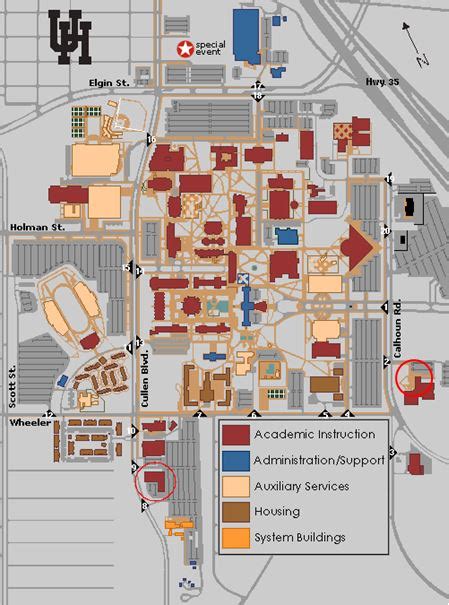 University Of Houston Campus Map - Wynne Karlotte