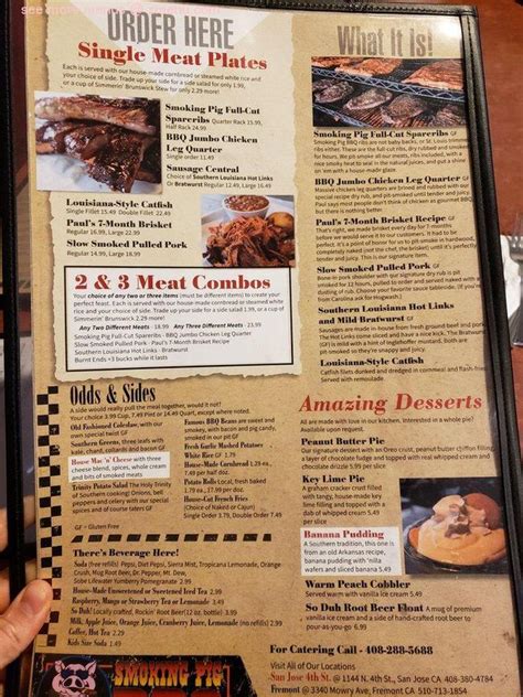 Online Menu of Smoking Pig BBQ Restaurant, San Jose, California, 95112 ...