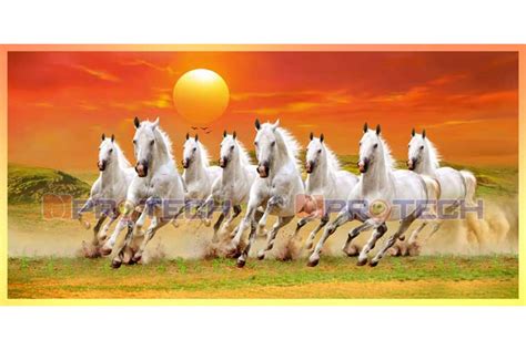 007 Feng shui 8 horses painting wall canvas big size canvas L