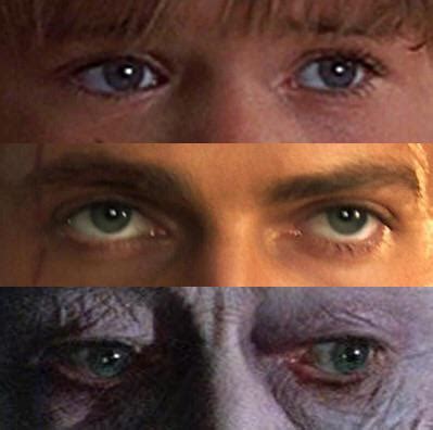 Anakin Skywalker’s eyes through each portrayal : r/StarWars