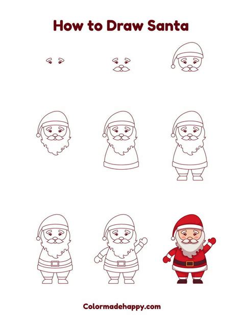 How To Draw Santa Step By Step For Kids