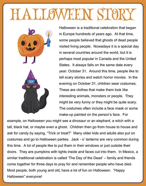 Free Halloween Stories Printables