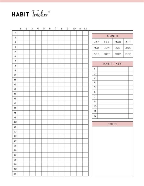 Free Habit Tracker Template - World of Printables