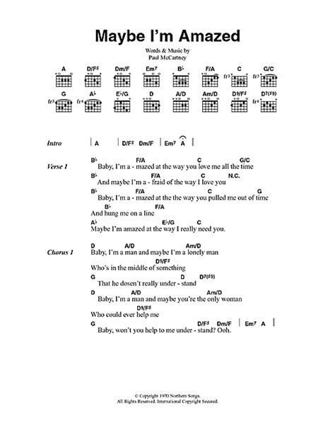 Maybe I'm Amazed sheet music by Paul McCartney (Lyrics & Chords – 100251)