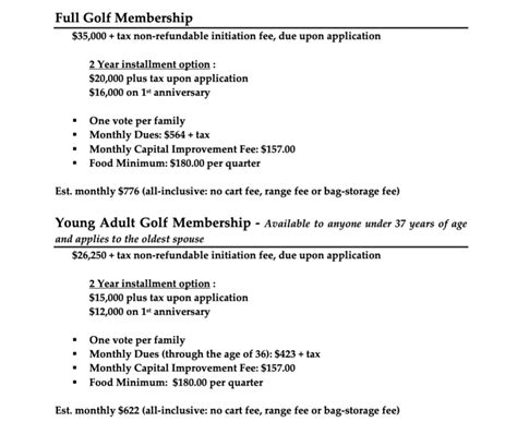 Brentwood Country Club (TN) Membership Initiation Fees and Monthly Dues ...