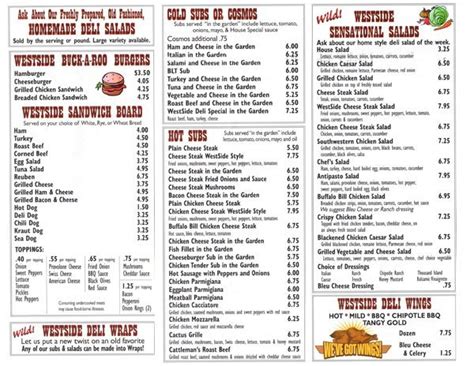 MaryBeth’s Westside Deli Menu| Dushore, PA