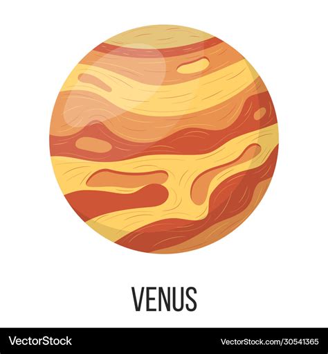 Venus planet isolated on white background planet Vector Image