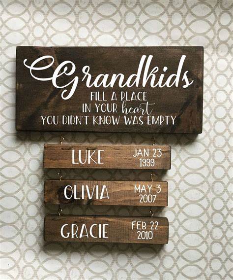 Personalized Grandkids Name Sign Wood Personalized Grandkids - Etsy ...