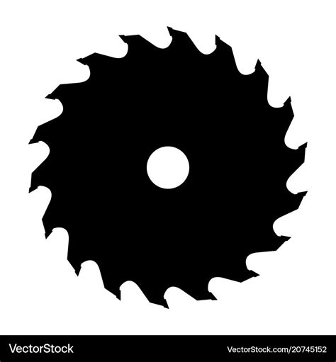 Silhouette of saw blade Royalty Free Vector Image